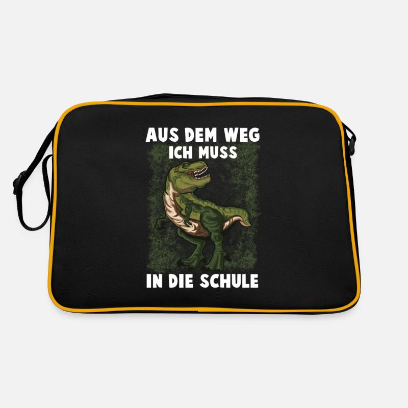 T-Rex Schule Schulkind Dino Geschenk Schulstart Retro Tasche