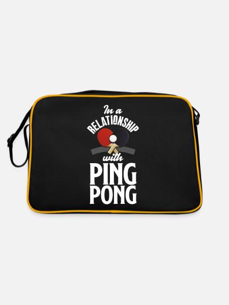 Cadeau de tennis de table amusant - Sac Retro - noir/or