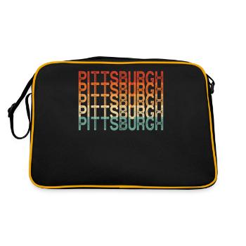 Pittsburgh Pennsylvania - Retro Bag - black/gold - Back