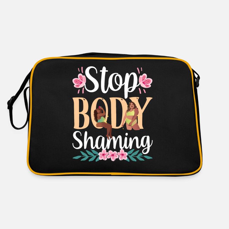 Schluss Mit Body Shaming Ärgern Bodyshaming Retro Tasche