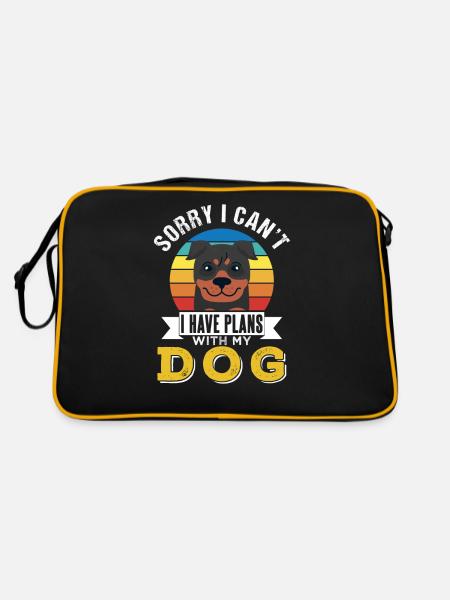Kann Leider Nicht Ich Habe Pläne Mit Meinem Hund - Retro Tasche - Schwarz/Gold