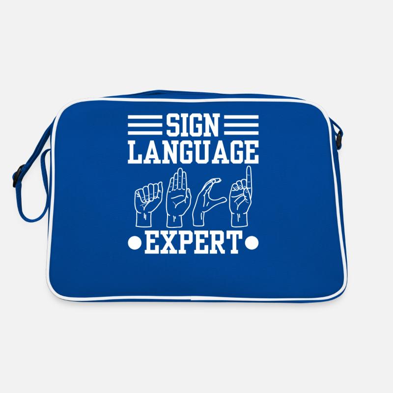 Gebärdensprache Experte Awareness Gebärden Gestik Retro Tasche
