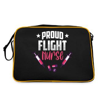 Stolze Flight Nurse Beruf Flugkrankenschwester - Retro Tasche - Schwarz/Gold - Hinten