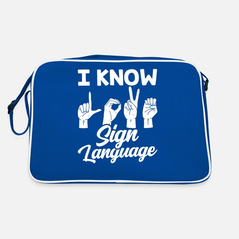 Ich Kann Gebärdensprache Gebärden Gestik Awareness Retro Tasche