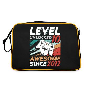 Level 10 Birthday 10 Year Old 2012 Gaming Video - Retro Tasche - Schwarz/Gold - Hinten