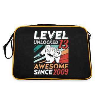 Level 13 Birthday 13 Year Old 2009 Gaming Video - Retro Tasche - Schwarz/Gold - Hinten