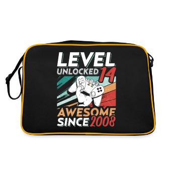 Level 14 Birthday 14 Year Old 2008 Gaming Video - Retro Bag - black/gold - Back