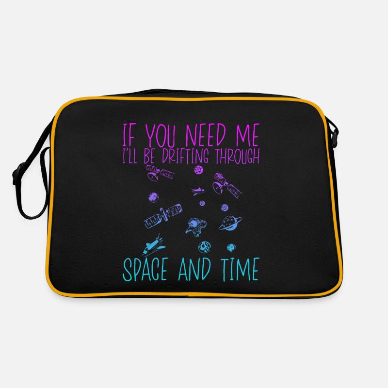 I'll Be Drifting Through Space And Time 3 - Retro Tasche - Schwarz/Gold