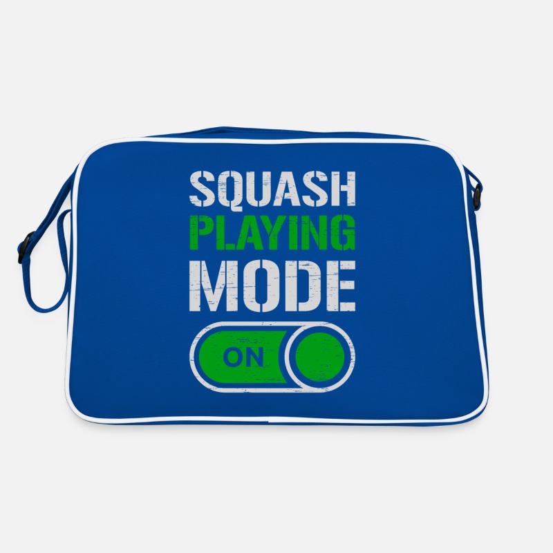 Squash Playing Mode On Play Serve Racket Player Retro Bag