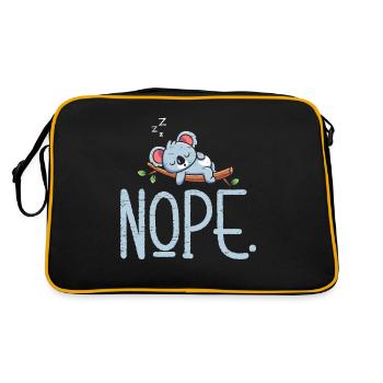 Nope Koala Bär für einen Zoo Tierliebhaber - Retro Tasche - Schwarz/Gold - Hinten