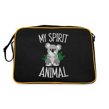 Mein Geistertier Koala Bär für ein Zootier - Retro Tasche - Schwarz/Gold - Hinten