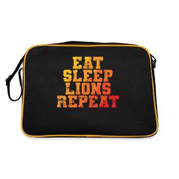 Manger Sommeil Lions Répéter Afrique Lion Prédateur - Sac Retro - noir/or - Dos