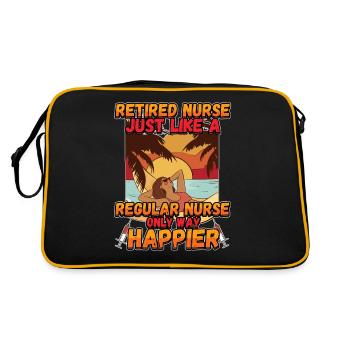 Retired Nurse For A Registered Nurse - Retro Tasche - Schwarz/Gold - Hinten