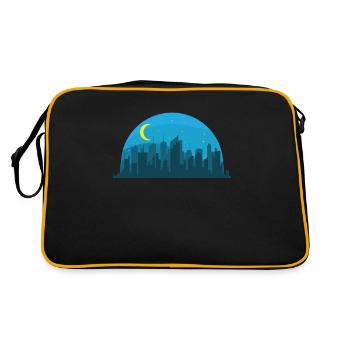 Skyline at Night Building City Silhouette - Retro Bag - black/gold - Back