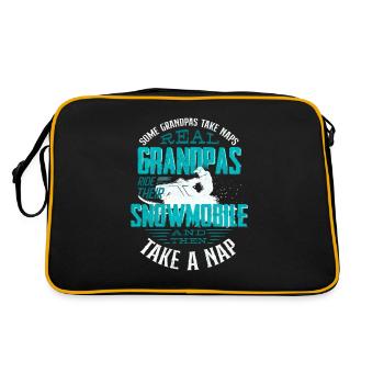 Snowmobile Riding Snowmobiling Snowmobiler - Retro Bag - black/gold - Back