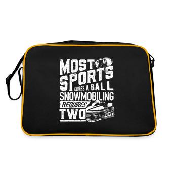 Snowmobile Riding Snowmobiling Snowmobiler Quota - Retro Bag - black/gold - Back