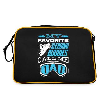 Snowmobile Riding Snowmobiling Snowmobiler - Retro Bag - black/gold - Back