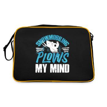 Snowmobile Riding Snowmobiling Snowmobilling - Retro Bag - black/gold - Back