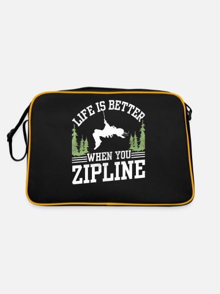 Life is better when you zipline sports - Retro Bag - black/gold - Back