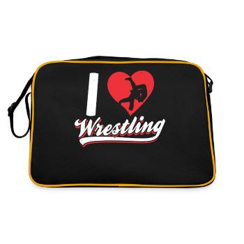I Love Wrestling Wrestling Wrestling Wrestling - Retro Bag - black/gold - Back