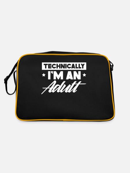 Techniquement, je suis une puberté adulte - Sac Retro - noir/or - Dos