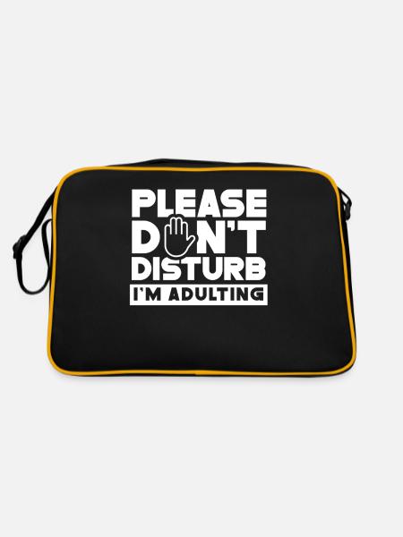 Bitte Nicht Stören Ich Werde Erwachsen Geburtstag - Retro Tasche - Schwarz/Gold - Hinten