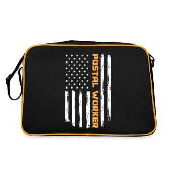 Cadeau postal officiel du drapeau des États-Unis - Sac Retro - noir/or - Dos