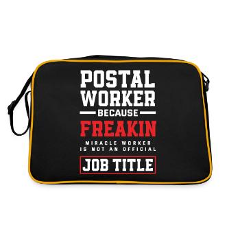 Postbeamte Beruf Job - Retro Tasche - Schwarz/Gold - Hinten