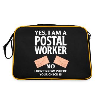 Fonctionnaire postal Dicton drôle - Sac Retro - noir/or - Dos