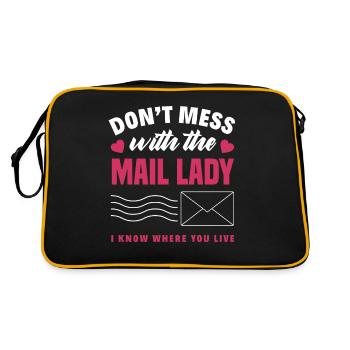 Postbeamtin Frau Beruf Geschenk - Retro Tasche - Schwarz/Gold - Hinten