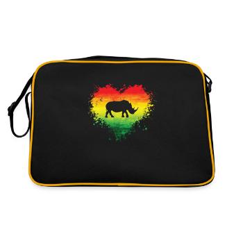 Population de rhinocéros Continent Afrique Carte - Sac Retro - noir/or - Dos