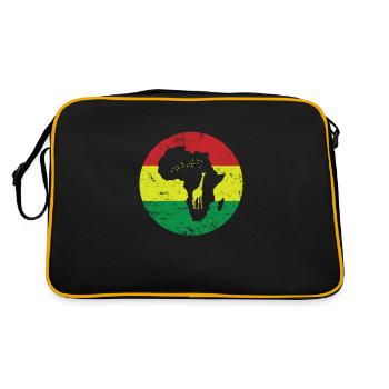 Girafe Contour Afrique Carte du continent - Sac Retro - noir/or - Dos