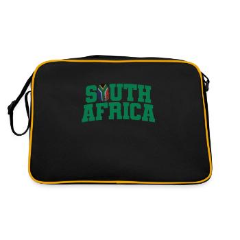 Afrique du Sud Pays Continent Carte - Sac Retro - noir/or - Dos