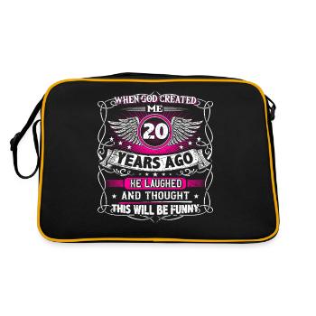 When God created me 20 years ago, Lustiger created 20. - Retro Bag - black/gold - Back