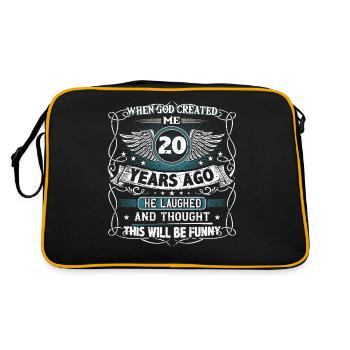 When God created me 20 years ago, Lustiger created 20. - Retro Bag - black/gold - Back