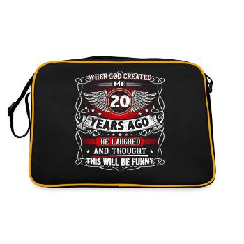 When God created me 20 years ago, Lustiger created 20. - Retro Bag - black/gold - Back