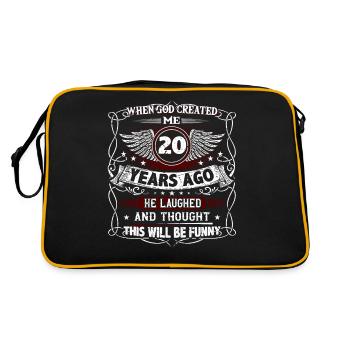 When God created me 20 years ago, Lustiger created 20. - Retro Bag - black/gold - Back