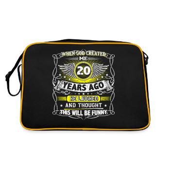 When God created me 20 years ago, Lustiger created 20. - Retro Bag - black/gold - Back