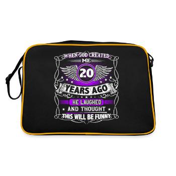 When God created me 20 years ago, Lustiger created 20. - Retro Bag - black/gold - Back