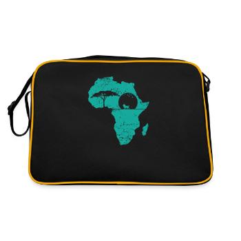 Safari Afrique Population Continent Carte - Sac Retro - noir/or - Dos