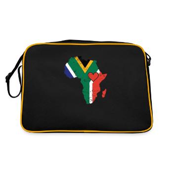 Afrique du Sud Drapeau Continent Afrique Carte - Sac Retro - noir/or - Dos