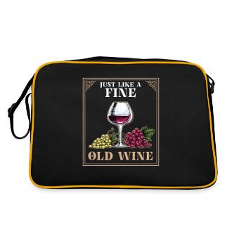 Lustiger Weingut-Sarkasmus für humorvolle - Retro Tasche - Schwarz/Gold - Hinten