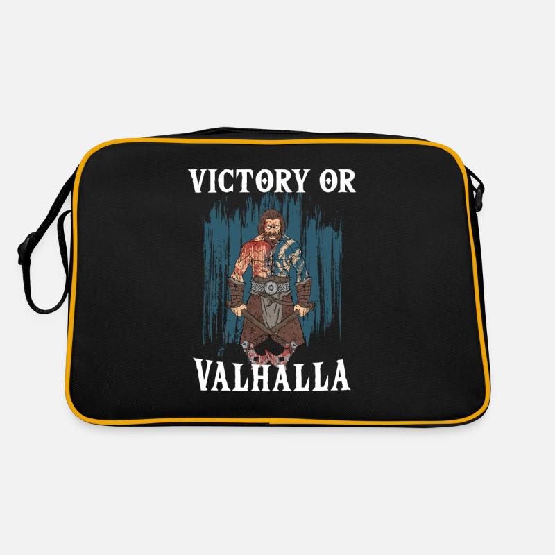 Victory Or Valhalla Wikinger Krieger Retro Tasche