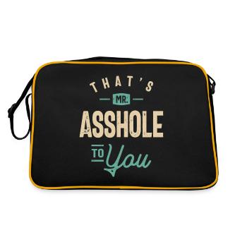 That's Mr Asshole To You Funny Sarcastic Humor - Retro Bag - black/gold - Back