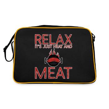 Relax, It's Just Heat And Meat 2 - Retro Tasche - Schwarz/Gold - Hinten