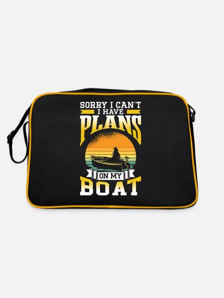 Ich Kann Nicht Ich Habe Pläne Für Mein Boot Hobby - Retro Tasche - Schwarz/Gold