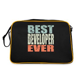 Best Developer ever Developer Gift - Retro Bag - black/gold - Back