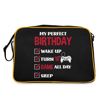 16e anniversaire Jeune joueur de jeu - Sac Retro - noir/or - Dos