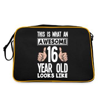 16th Birthday Girls Boys - Retro Bag - black/gold - Back