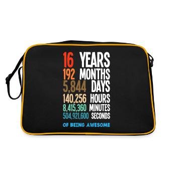 16th Birthday Girls Boys - Retro Bag - black/gold - Back